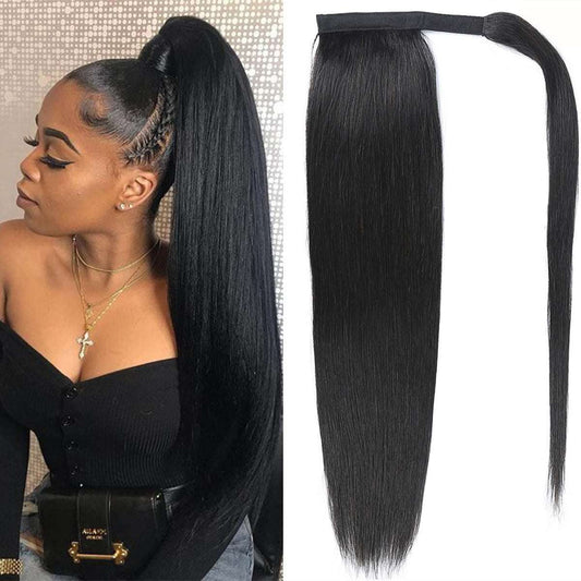 YYONG Straight Human Hair Ponytail Extensions