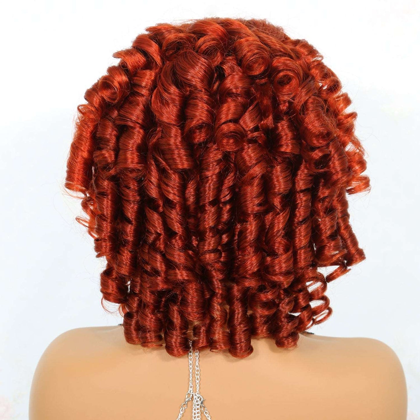 YYONG Ginger Orange Color Loose Curly Short Bob Wigs 13x4 Lace Front Wig Human Hair