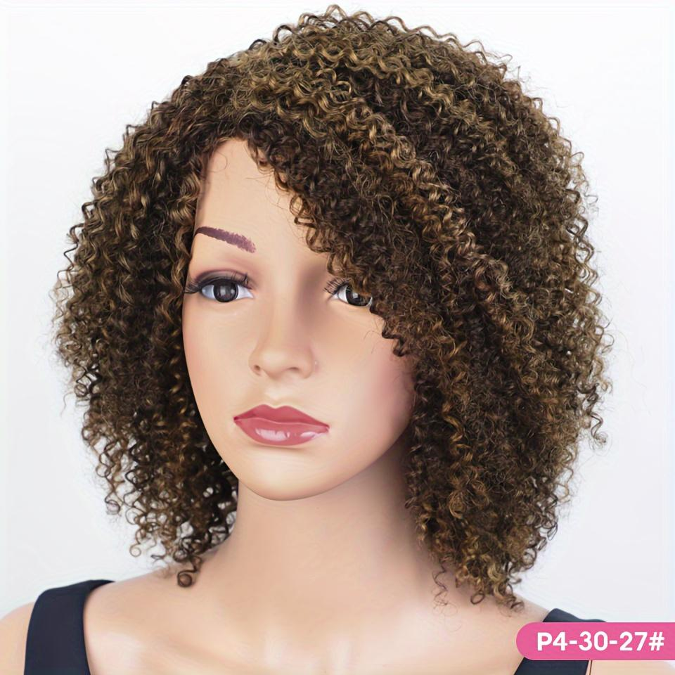 YYONG Afro Kinky Curly Wig For Women 100% Human Hair Machine Made wig 4/27 8-16inch