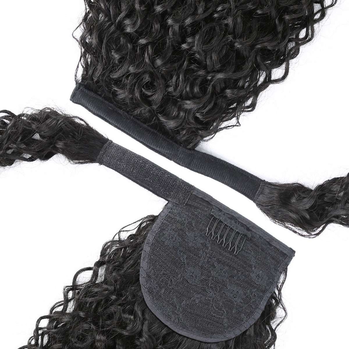 YYONG Curly Human Hair Ponytail Extensions