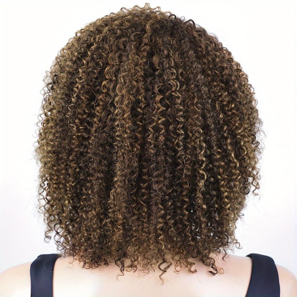 YYONG Afro Kinky Curly Wig For Women 100% Human Hair Machine Made wig 4/27 8-16inch