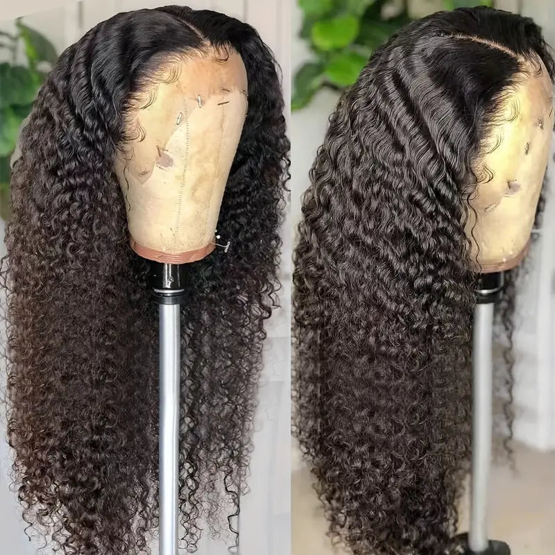 YYONG Kinky Curly 13x4 Lace Front Wigs Human Hair Wigs