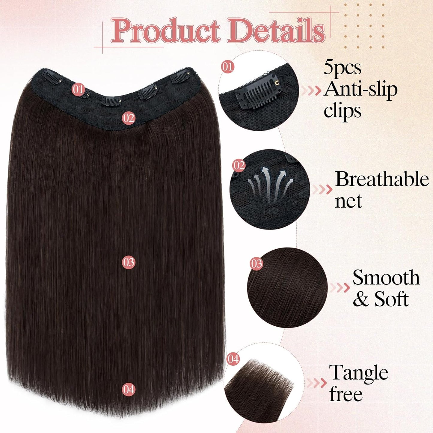 YYONG U Part Straight Clip In Hair Extensions 100% Real Remy Human Hair 8-24 Inch