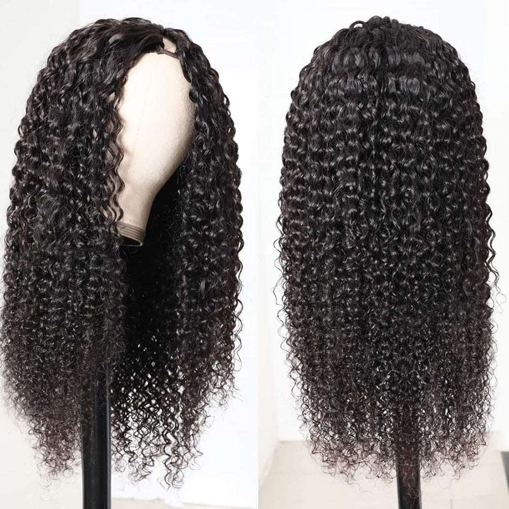 YYONG Curly U Part Wigs Human Hair Wigs V part Wigs