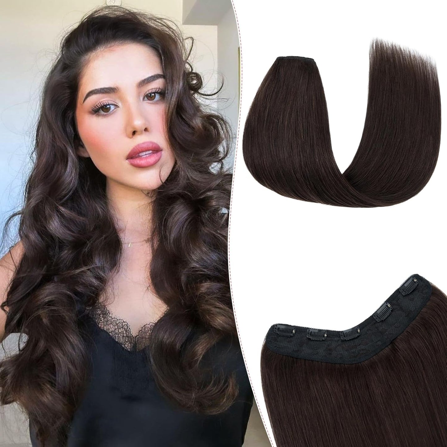 YYONG U Part Straight Clip In Hair Extensions 100% Real Remy Human Hair 8-24 Inch