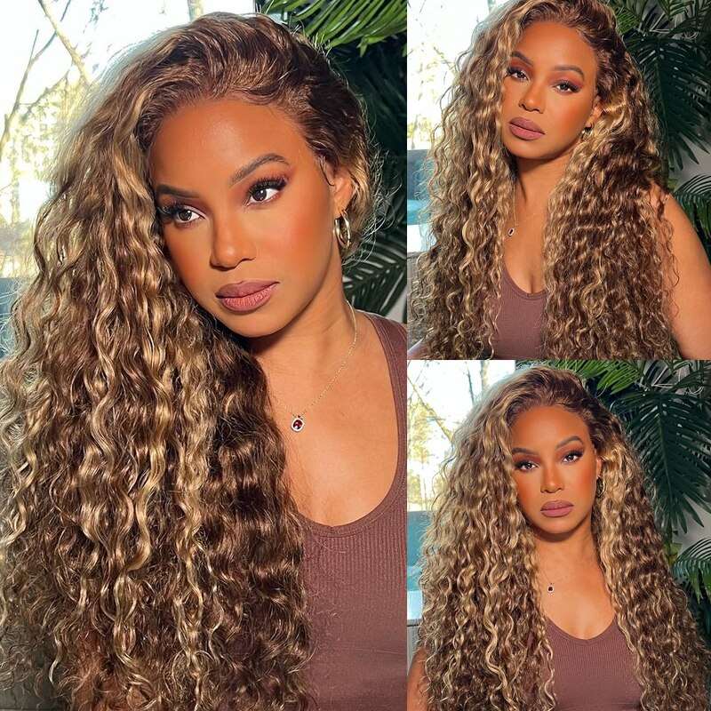 YYONG P4/27 Color Deep Curly 13x4 Lace Front Wig Human Hair Wigs
