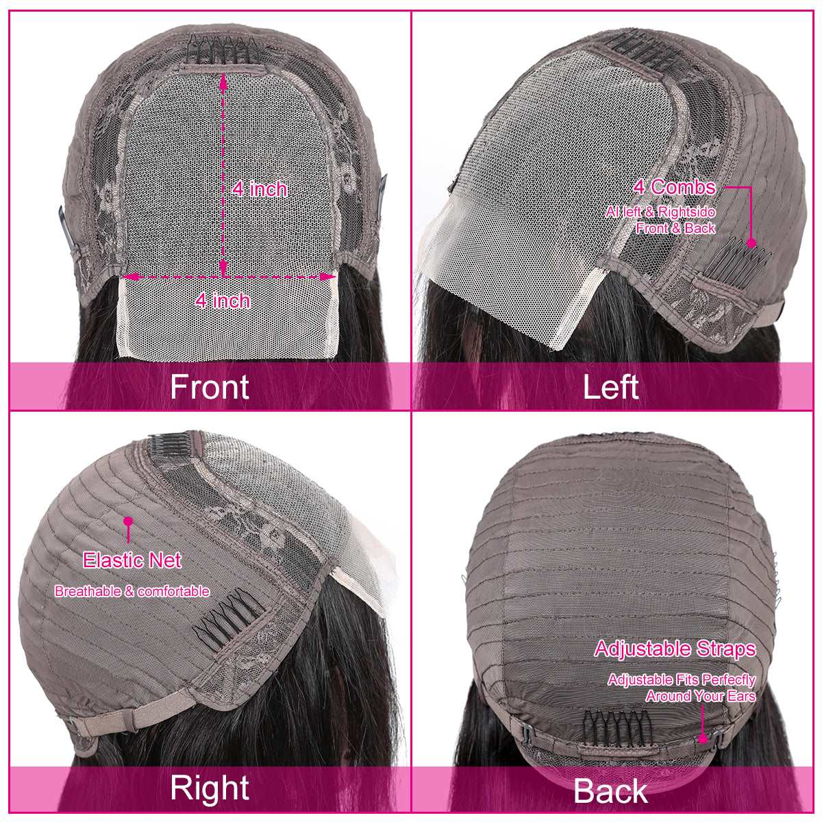 YYONG Water Wave 4x4/ 5x5 Lace Closure Wigs Human Hair Wigs