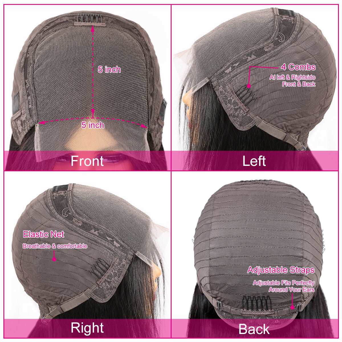 YYONG Water Wave 4x4/ 5x5 Lace Closure Wigs Human Hair Wigs