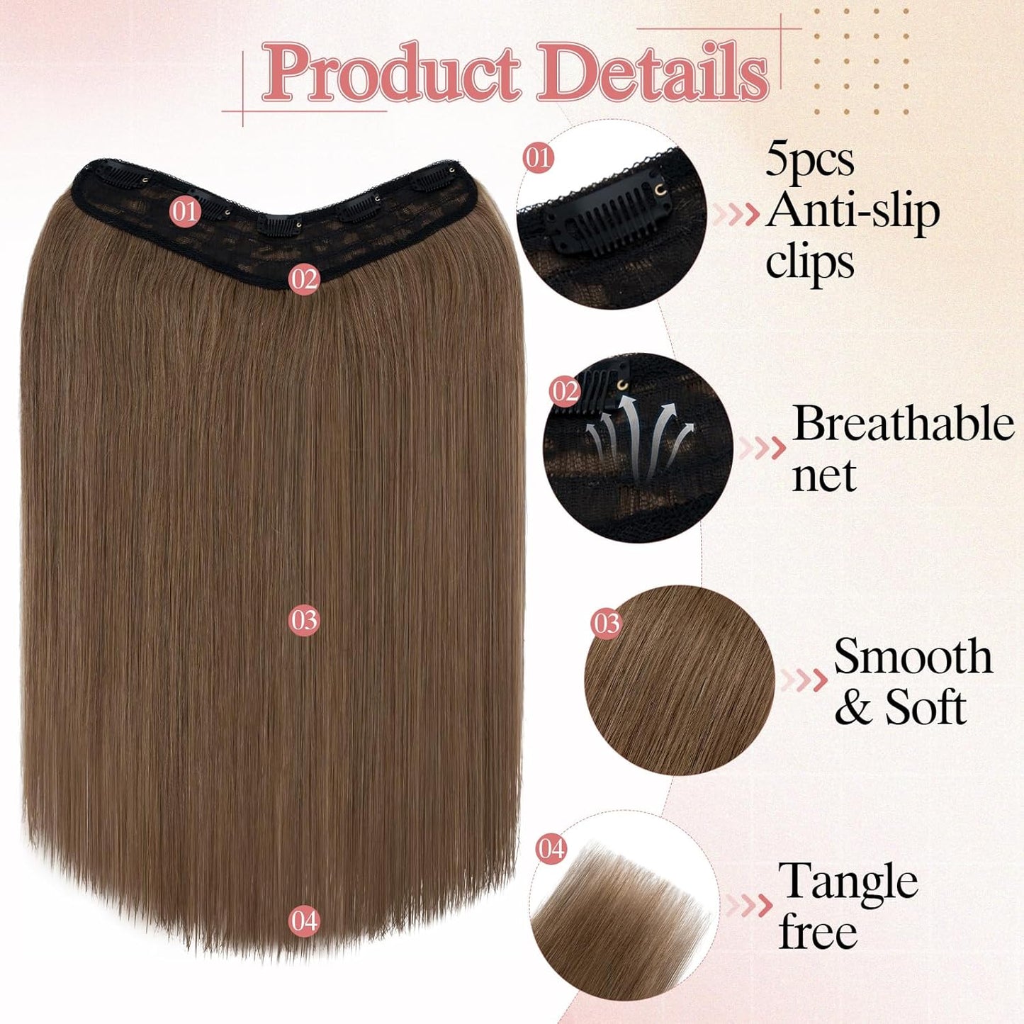 YYONG U Part Straight Clip In Hair Extensions 100% Real Remy Human Hair 8-24 Inch