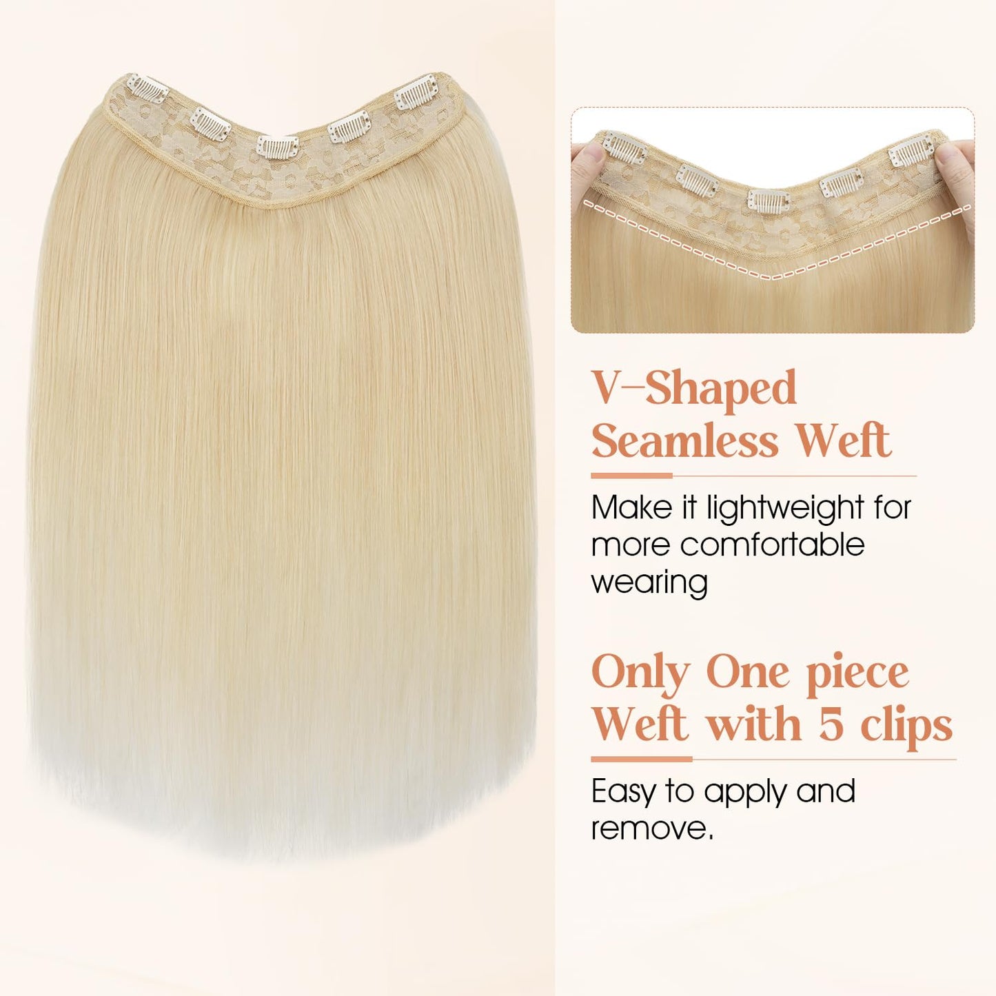 YYONG U Part Straight Clip In Hair Extensions 100% Real Remy Human Hair 8-24 Inch