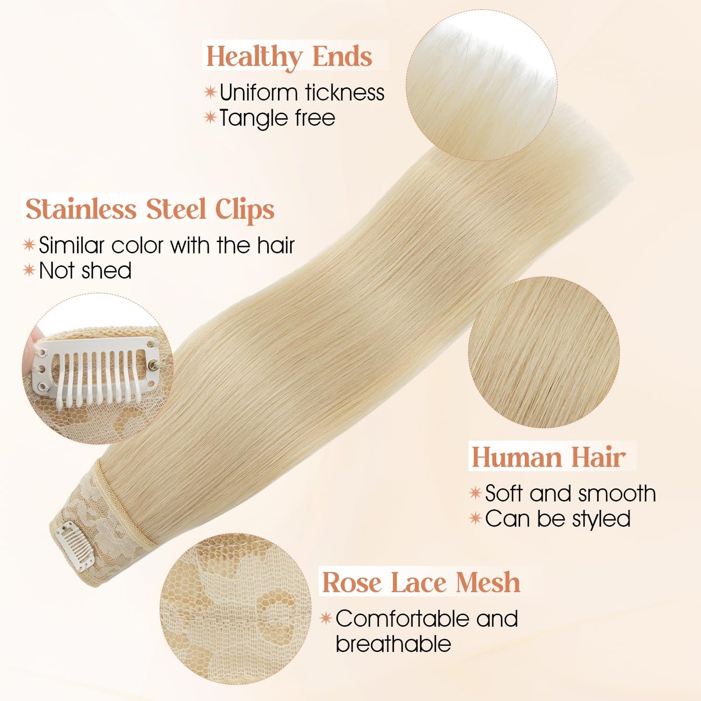 YYONG U Part Straight Clip In Hair Extensions 100% Real Remy Human Hair 8-24 Inch