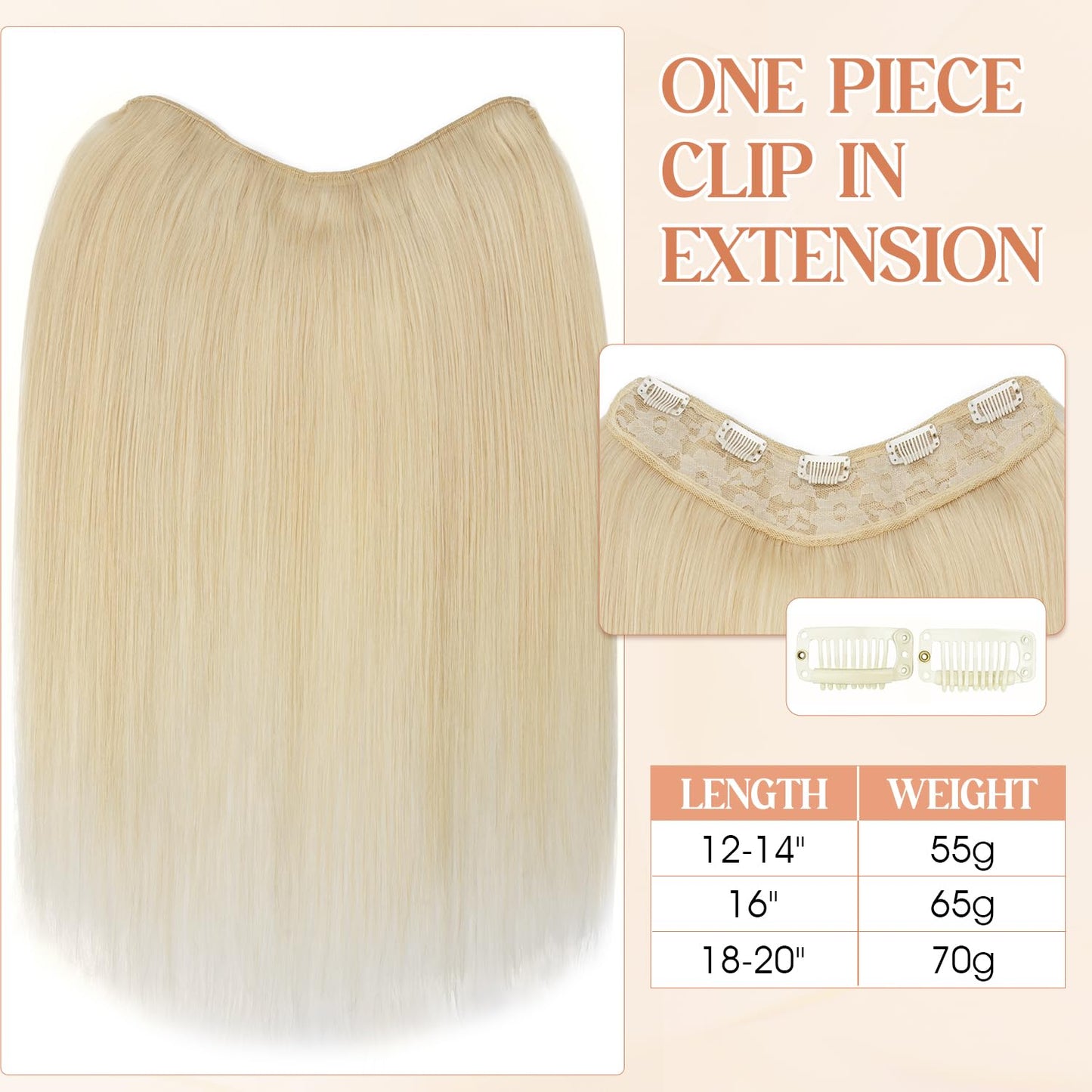 YYONG U Part Straight Clip In Hair Extensions 100% Real Remy Human Hair 8-24 Inch
