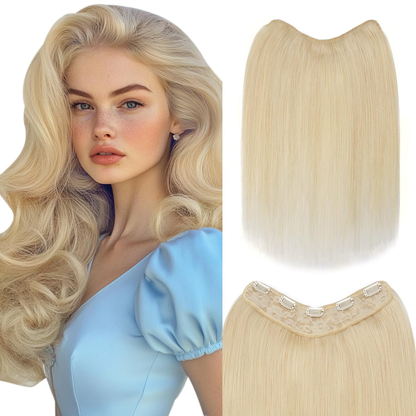 YYONG U Part Straight Clip In Hair Extensions 100% Real Remy Human Hair 8-24 Inch