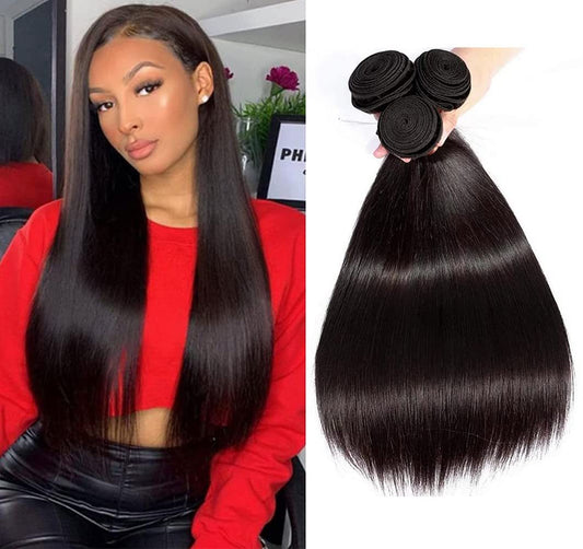 YYONG 3Pcs Straight Virgin Human Hair Bundles
