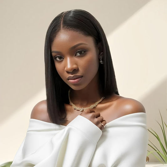 YYONG bob Straight/body Hair Pre-cut 2x4 Lace Pre Bleached Tiny Knots Glueless Human Hair Wigs