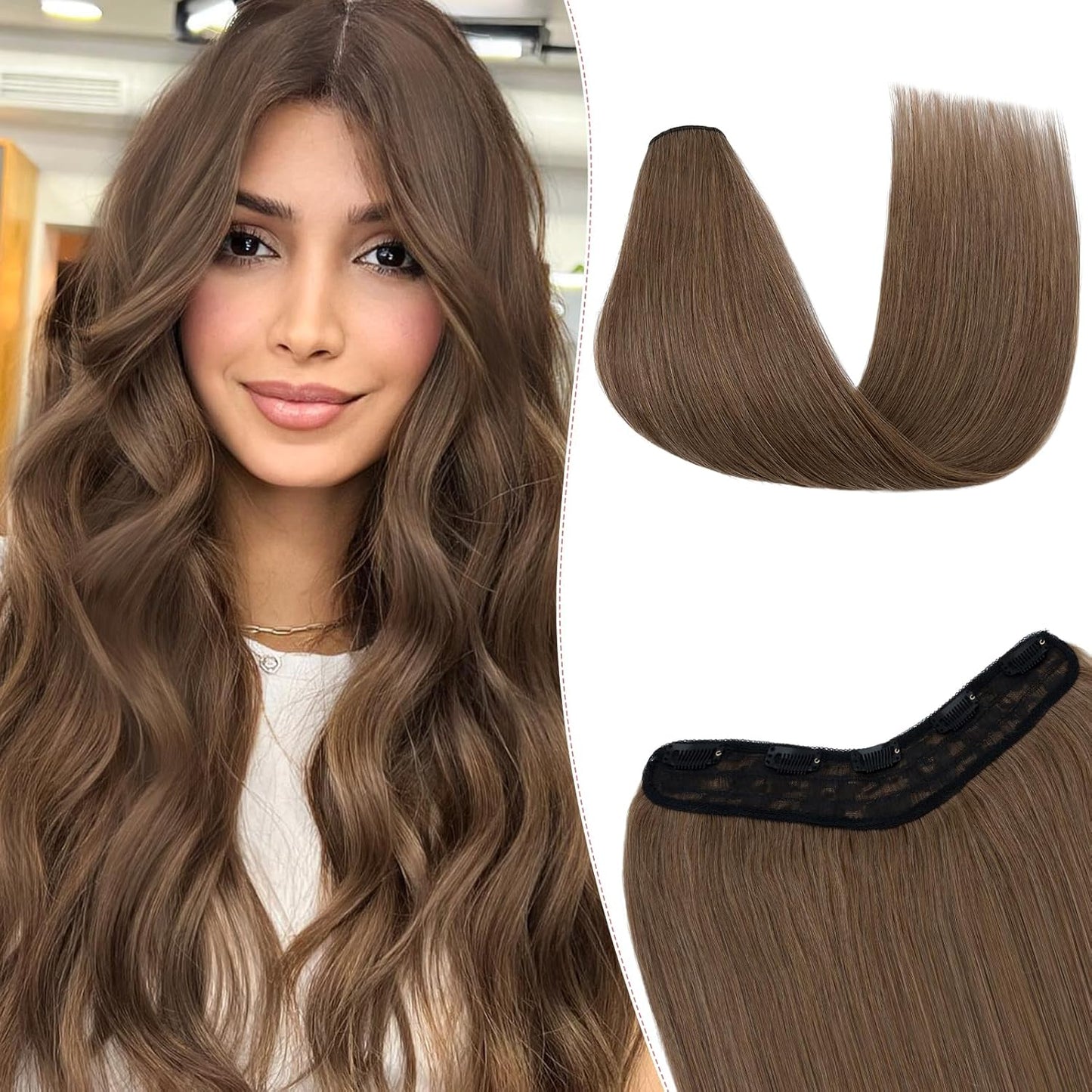 YYONG U Part Straight Clip In Hair Extensions 100% Real Remy Human Hair 8-24 Inch