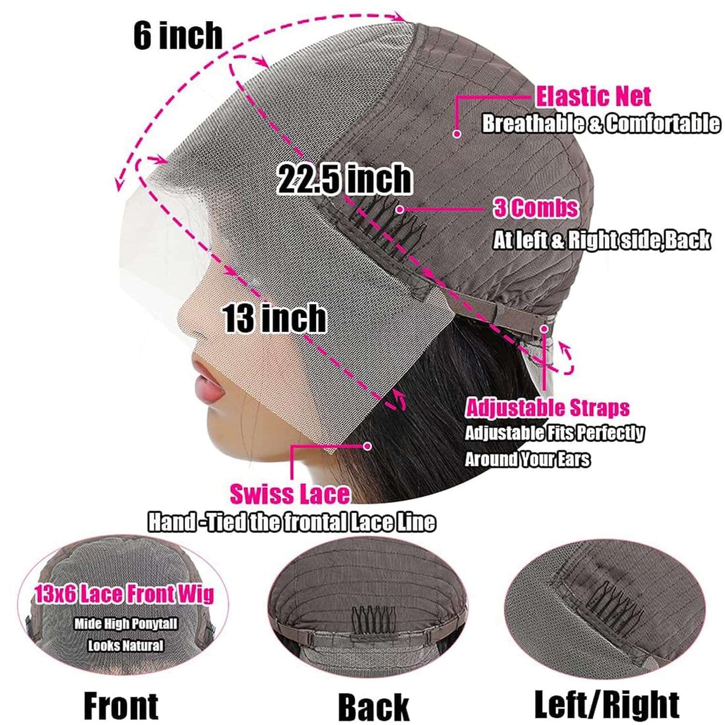YYONG Body Wave 13x6 Lace Front Wigs Human Hair Wigs