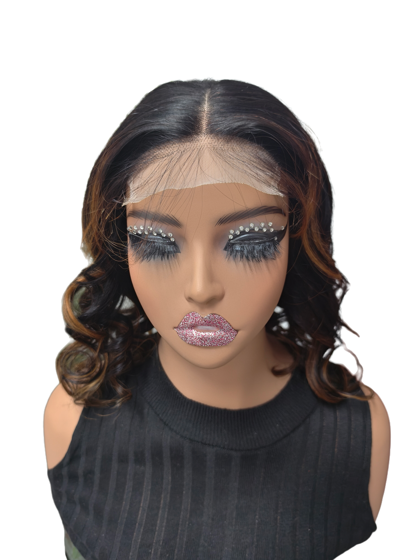 YYONG 4×4 Lace Frontal Human Hair Wigs 1B/30 Highlight 8-16 inch Body Wave Bob Wig for Women