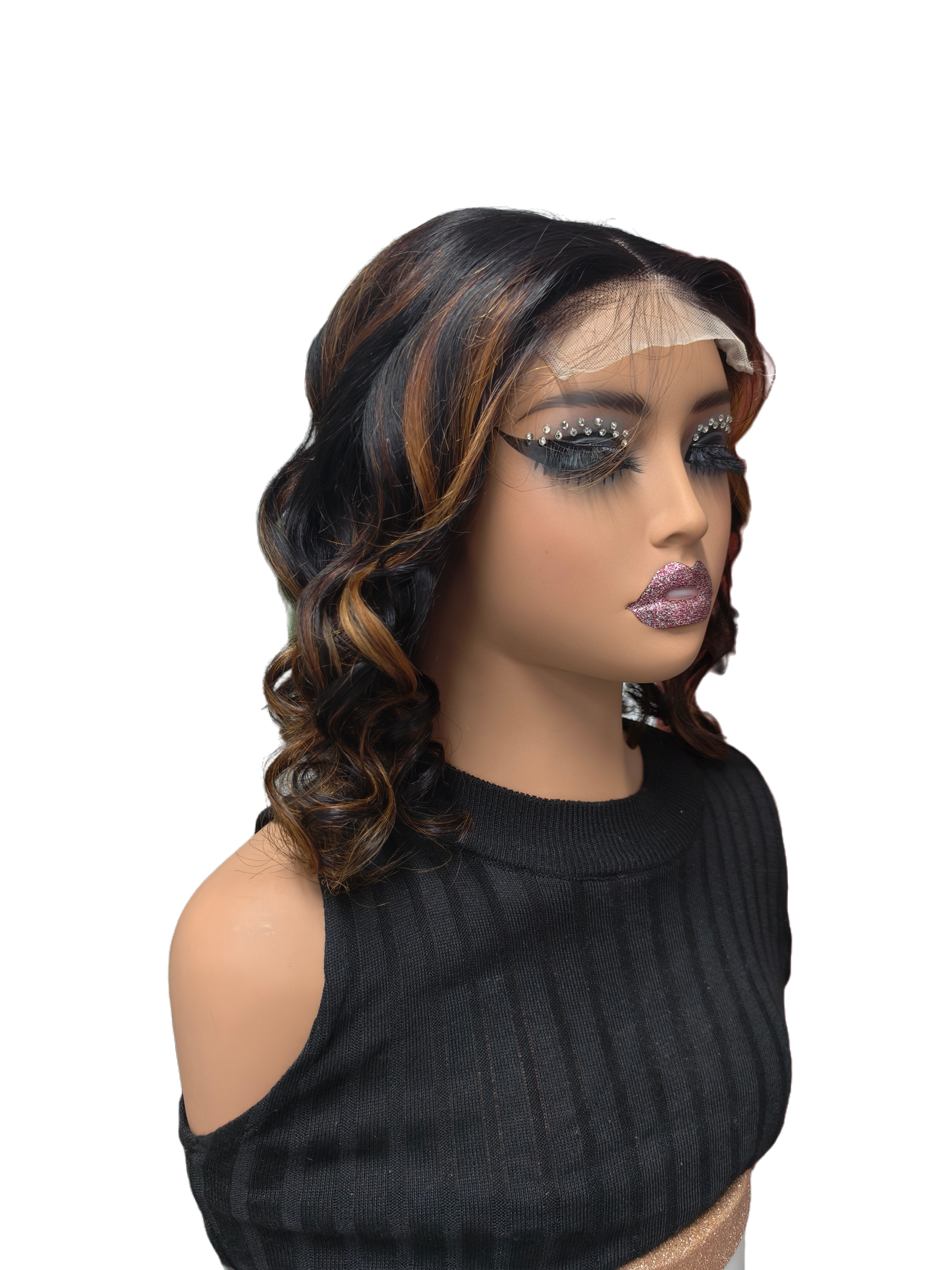 YYONG 4×4 Lace Frontal Human Hair Wigs 1B/30 Highlight 8-16 inch Body Wave Bob Wig for Women