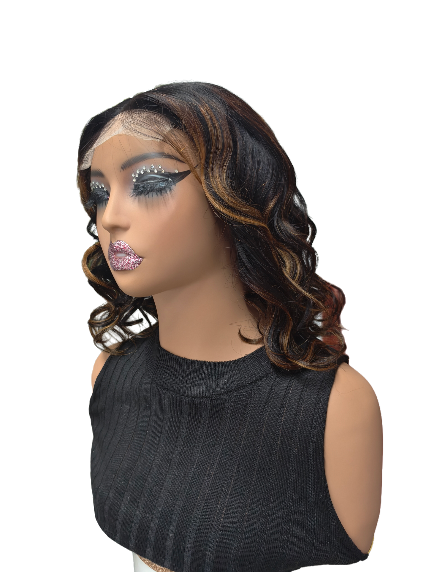 YYONG 4×4 Lace Frontal Human Hair Wigs 1B/30 Highlight 8-16 inch Body Wave Bob Wig for Women