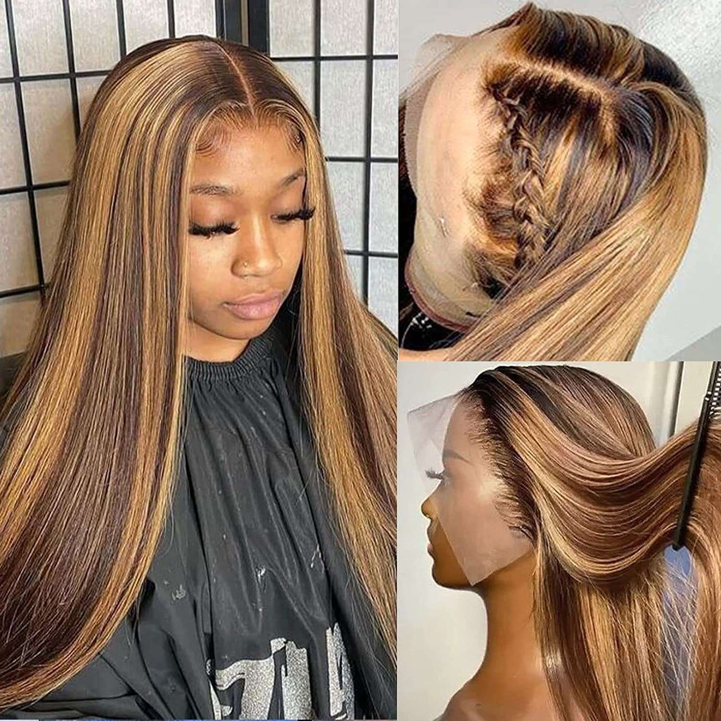 YYONG P4/27 Color Straight 13x4 Lace Front Wig Human Hair Wigs