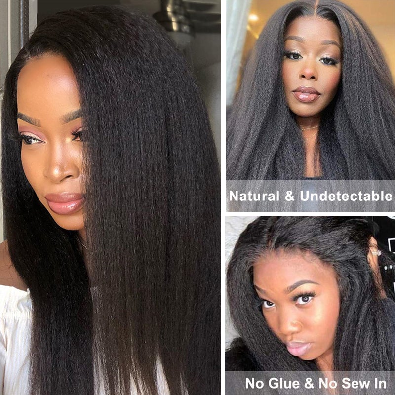 YYONG Kinky Straight U Part Wigs Human Hair Wigs V part Wigs