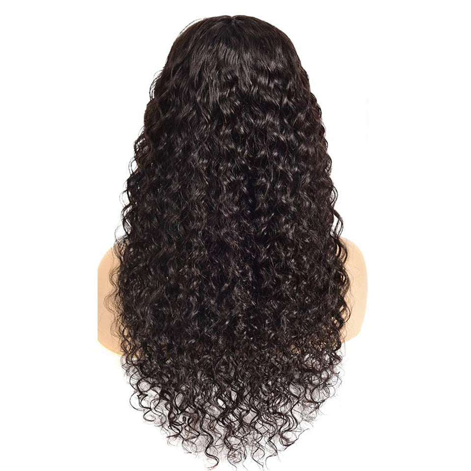 YYONG Curly Hair Wig With Bangs Machine Made Human Hair Wigs No Lace