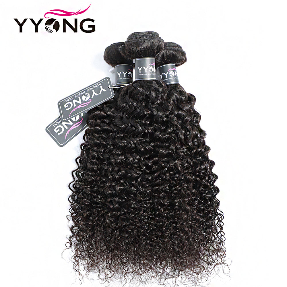 YYONG 3Pcs Kinky Curly Virgin Human Hair Bundles