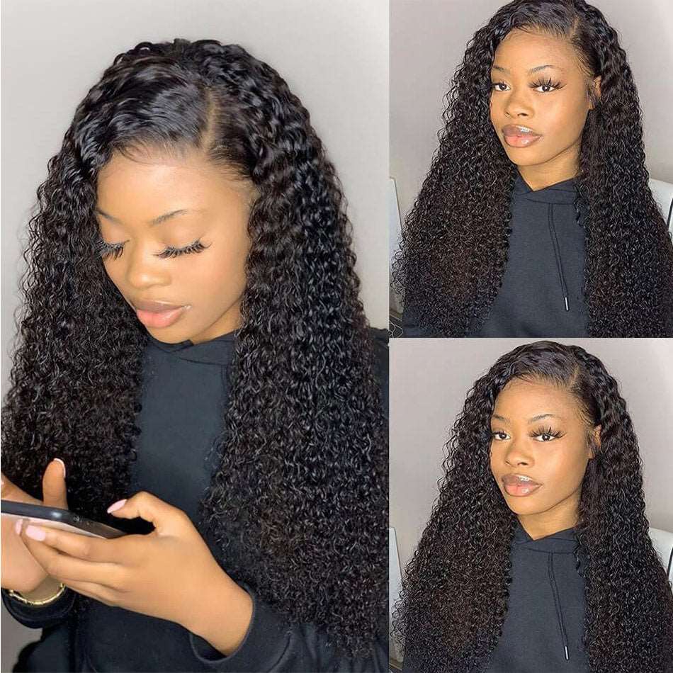YYONG Kinky Curly Hair 3 Bundles With Closure 100% Human Hair