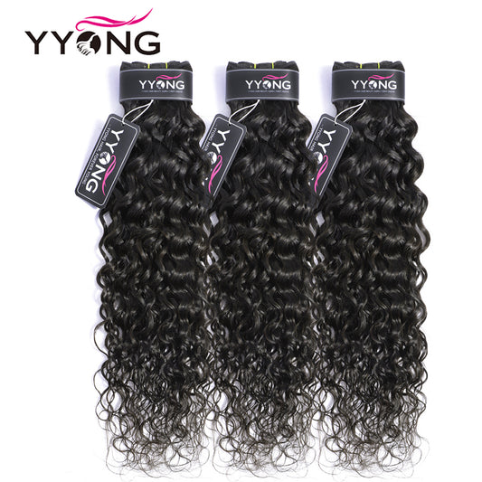 YYONG 3Pcs Water Wave Virgin Human Hair Bundles
