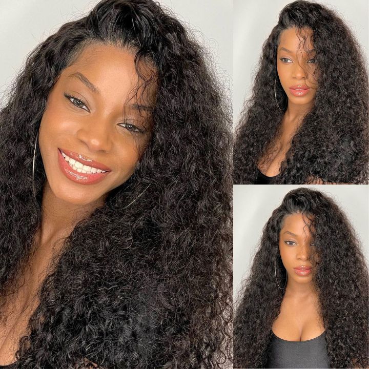 YYONG Kinky Curly 4x4/ 5x5 Lace Closure Wigs Human Hair Wigs