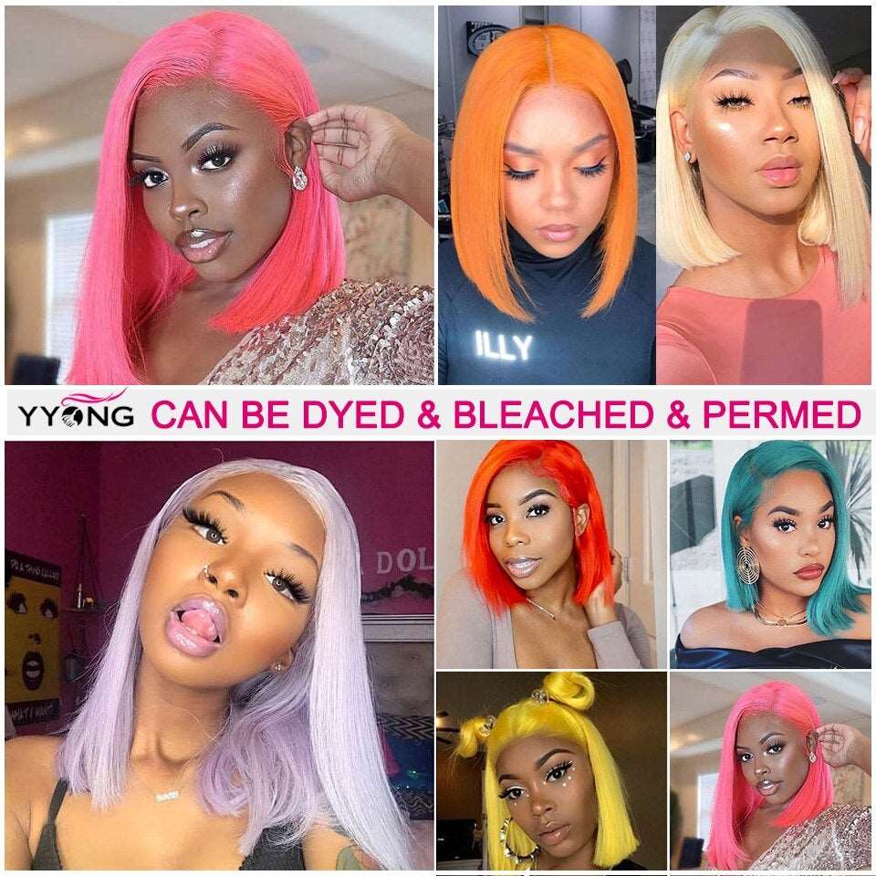 YYONG #613 Blonde Straight Short Bob Wigs Lace Bob Wigs 100% Human Hair