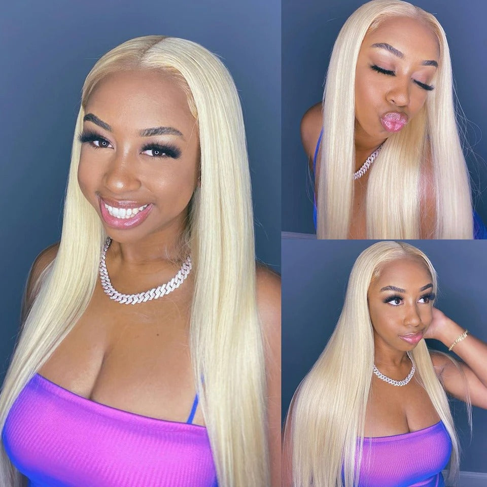 YYONG #613 Blonde Straight 13x4 Lace Front Wigs Human Hair Wigs