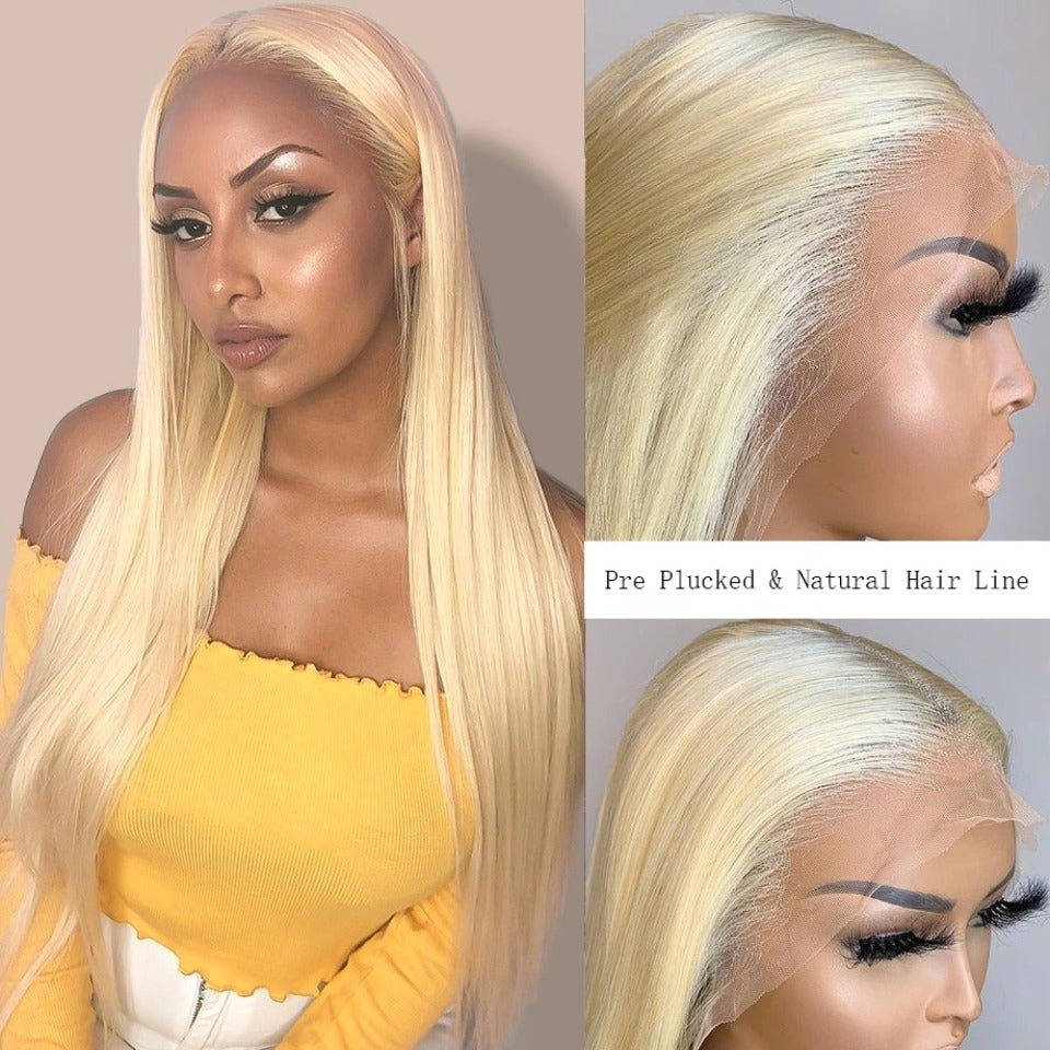 YYONG #613 Blonde Straight 13x4 Lace Front Wigs Human Hair Wigs