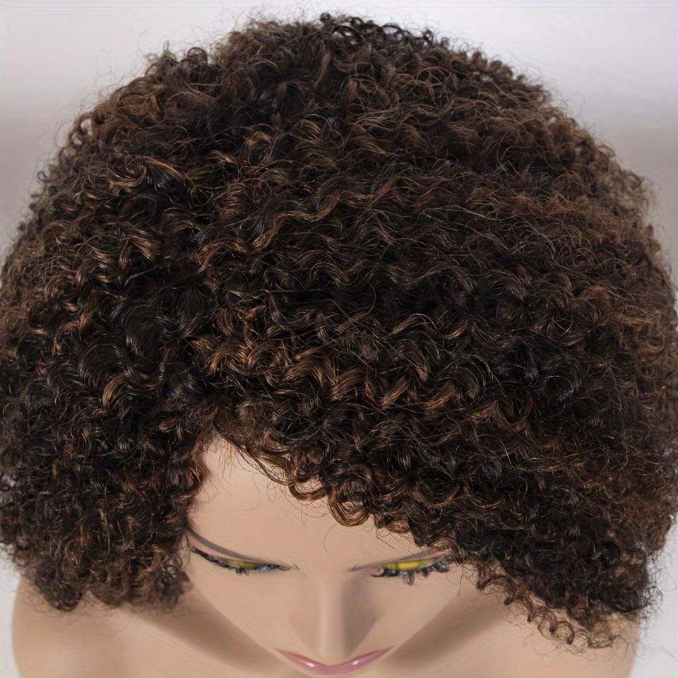 YYONG Afro Kinky Curly Wig For Women 100% Human Hair Machine Made wig 4/27 8-16inch