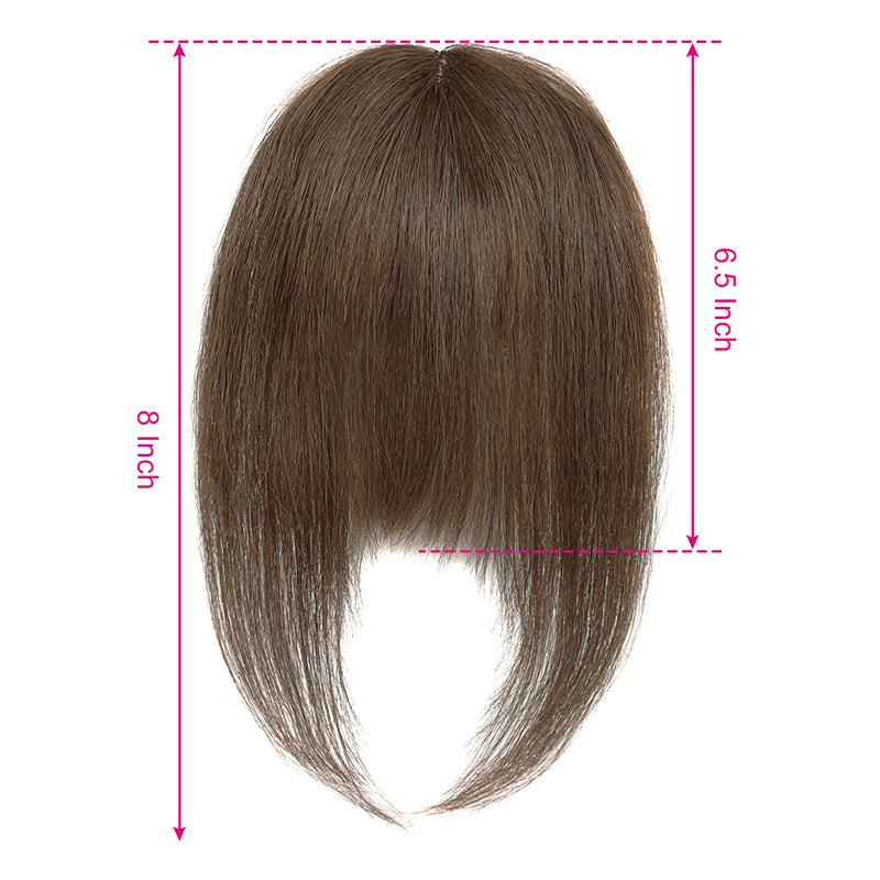 YYONG Bangs Hair Clip In Bangs Real Human Hair French Bangs Brown Color