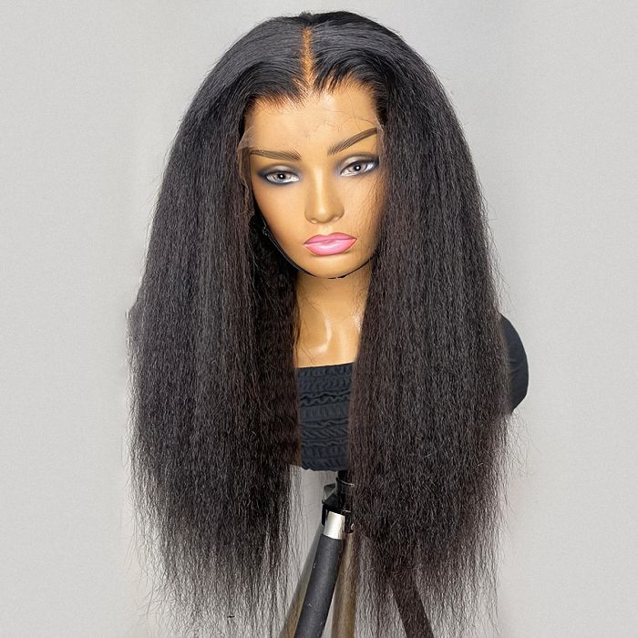 YYONG Kinky Straight 13x4 Lace Front Wigs Human Hair Wigs