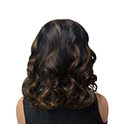 YYONG 4×4 Lace Frontal Human Hair Wigs 1B/30 Highlight 8-16 inch Body Wave Bob Wig for Women