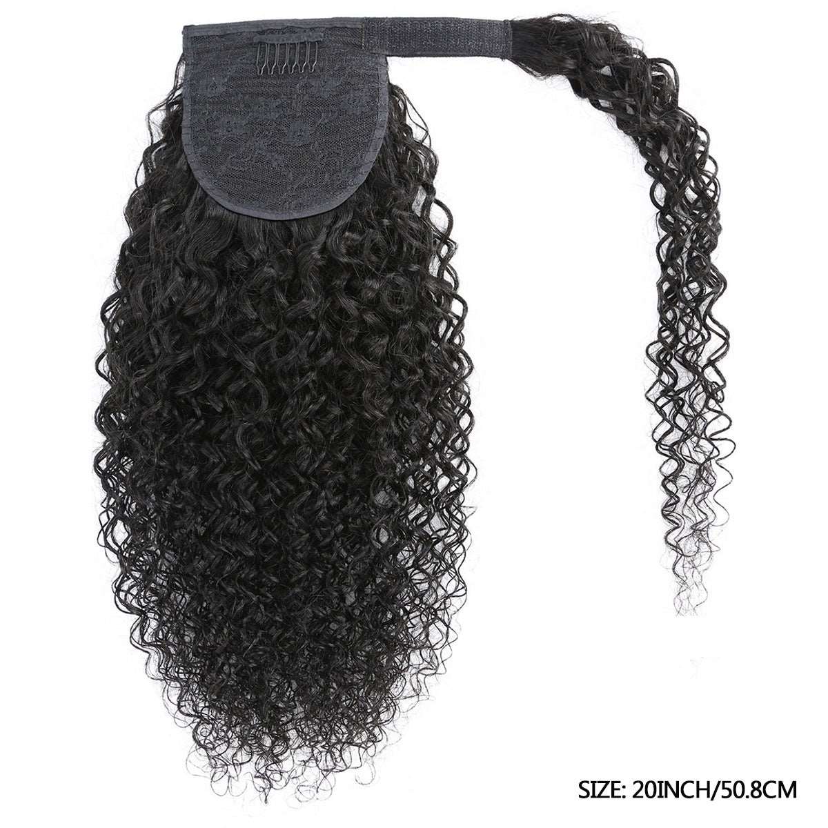YYONG Curly Human Hair Ponytail Extensions