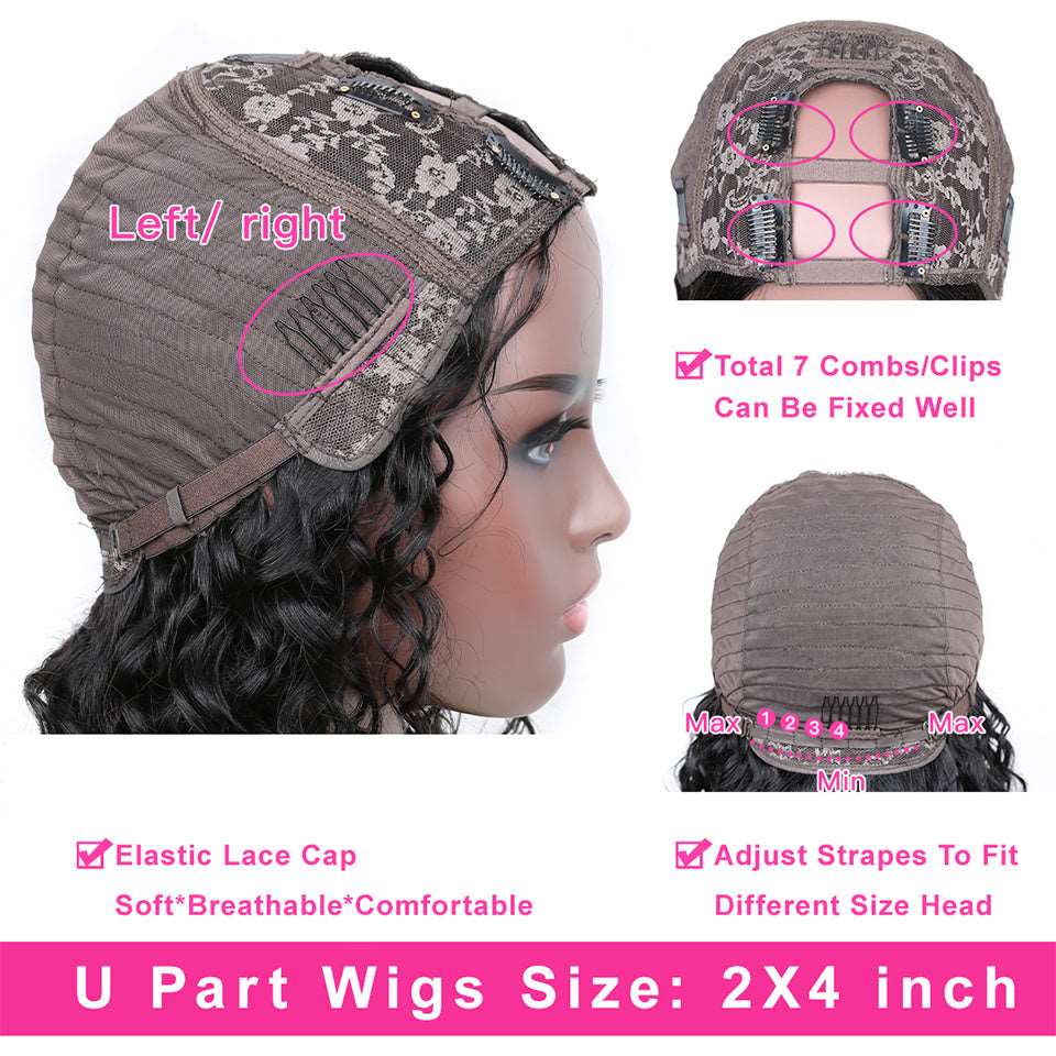 YYONG Curly U Part Wigs Human Hair Wigs V part Wigs