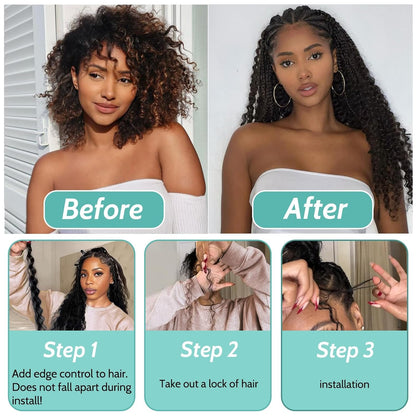 YYONG  Human Braiding Hair for Boho Braids Human 100g  Curly Boho Hair for Braiding Knotless  Deep Wave Bulk Bohemian 2 Bundles/Pack Natural Color