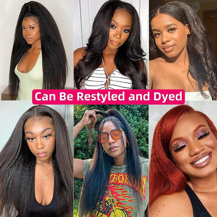 YYONG Kinky Straight 13x4 Lace Front Wigs Human Hair Wigs