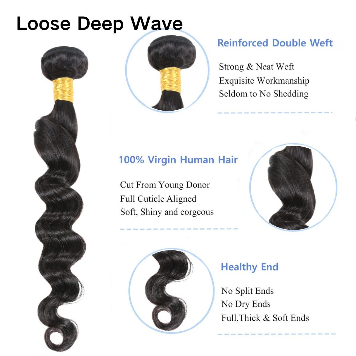 YYONG Human Hair 1 Bundle Straight/Body Wave/Deep Wave/Kinky Curly/Water Wave/Loose Deep Wave/Loose Wave/Kinky Straight/Afro Curly/Burmese Curly