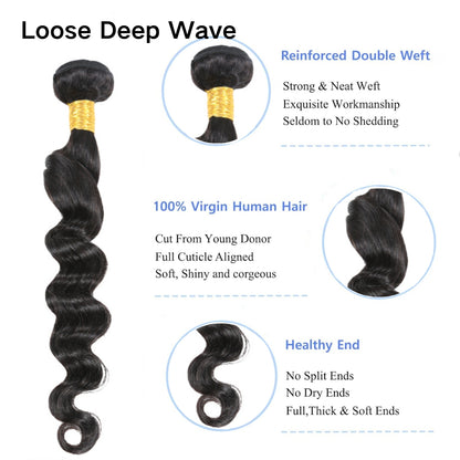 YYONG Human Hair 1 Bundle Straight/Body Wave/Deep Wave/Kinky Curly/Water Wave/Loose Deep Wave/Loose Wave/Kinky Straight/Afro Curly/Burmese Curly