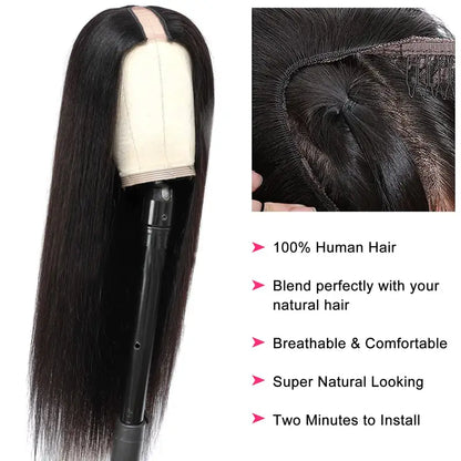 YYONG Straight Hair U Part Wigs Human Hair Wigs V part Wigs