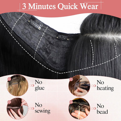 YYONG U Part Straight Clip In Hair Extensions 100%  Real Remy Human Hair 8-24 Inch