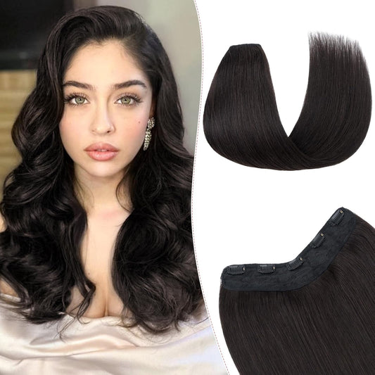 YYONG U Part Straight Clip In Hair Extensions 100%  Real Remy Human Hair 8-24 Inch