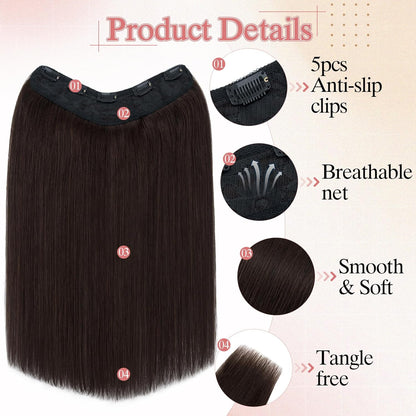 YYONG U Part Straight Clip In Hair Extensions 100%  Real Remy Human Hair 8-24 Inch