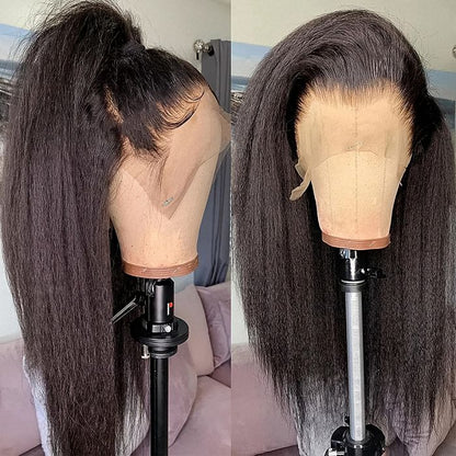 YYONG Kinky Straight 13x4 Lace Front Wigs Human Hair Wigs