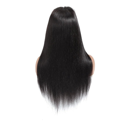 YYONG Straight Hair 4x4 T Part Lace Front Wigs Human Hair Wig #1B Natrual Black